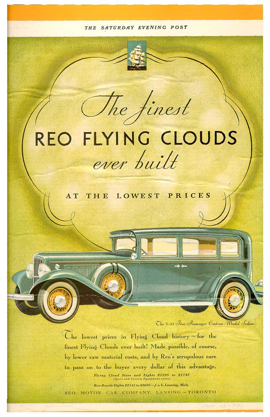 1931 REO Auto Advertising